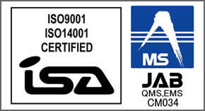 品質向上・維持の為、ISO認証を取得